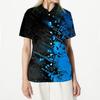 Women’s Casual Short Sleeve Button Down Shirt Summer Lightweight Beach Texture Print Relaxed Fit Top for Outdoor Activities