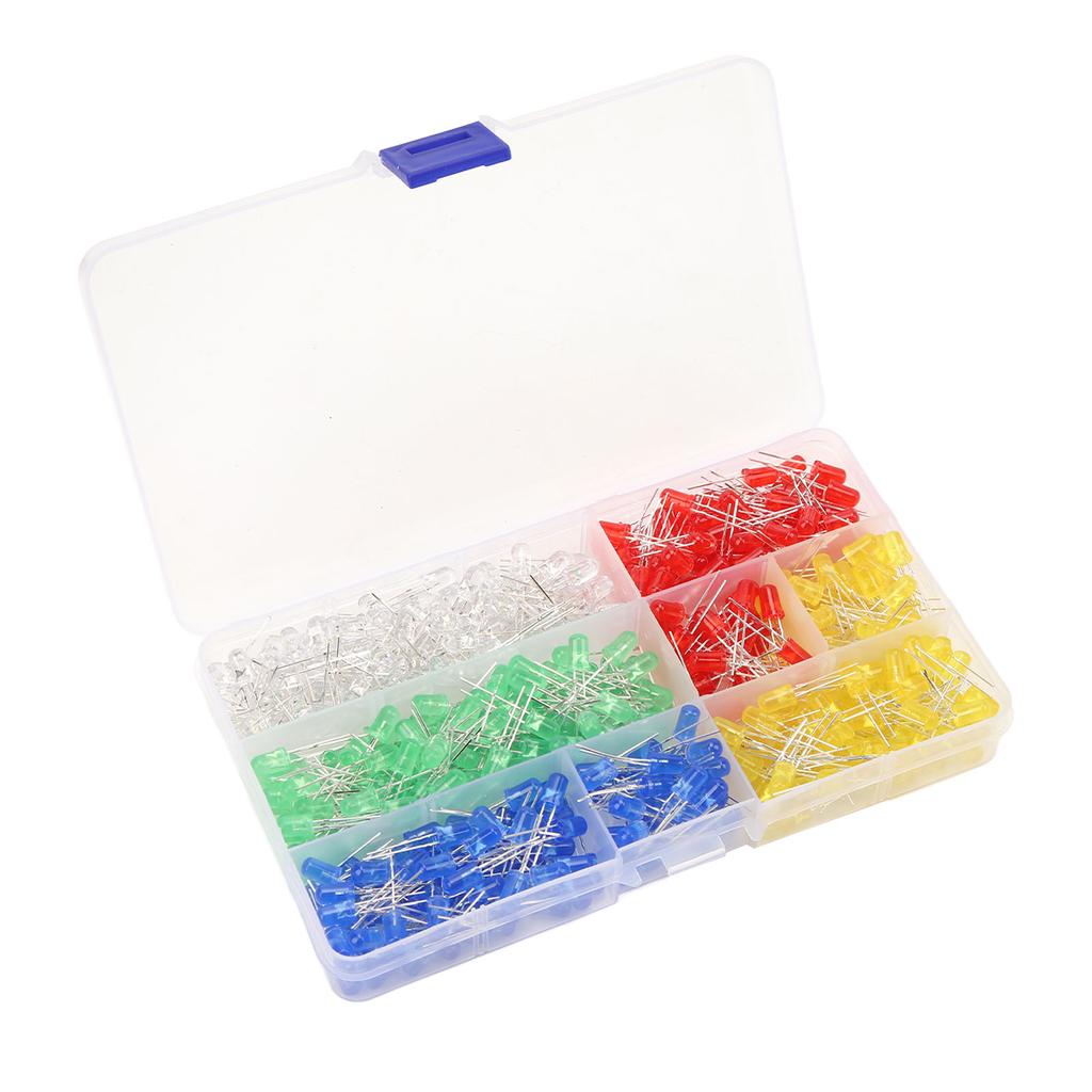 500Pcs LED Light Emitting Diode 5mm Variety Color Electronics Components for DIY Signal Indicator