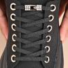 1pair Free-Tie Shoelaces with Rhinestone Buckles, Fashion Elastic Lazy Shoelaces for Sneakers Canvas Shoes Skate Shoes, Women & Men