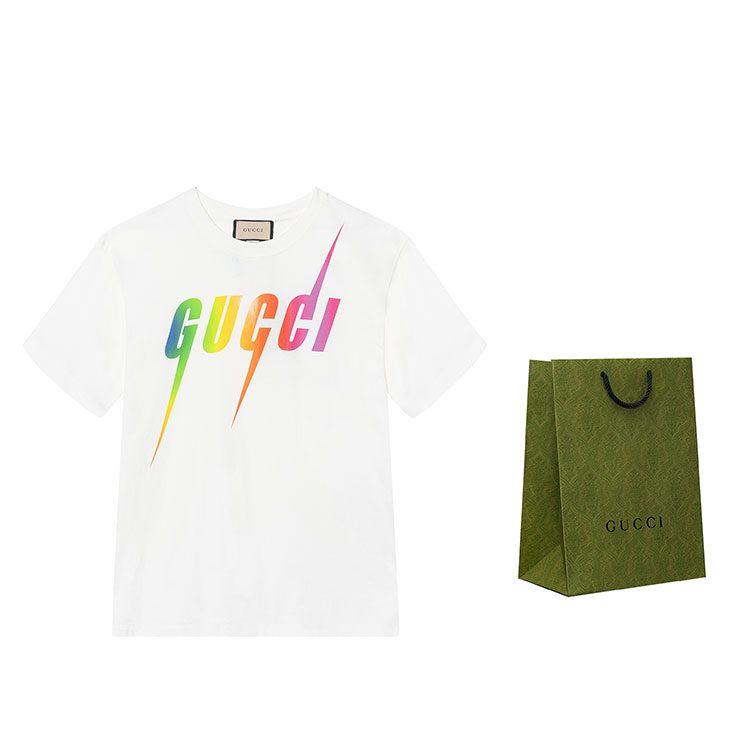 GUCCI T Shirts Men's Ecru Crew Neck Moderate 616036-XJFF9-9095