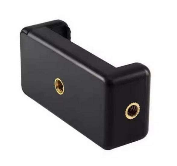 

360° Rotating Phone Clip with Dual-Hole for Tripod and Selfie Stick: Supports Horizontal and Vertical Shooting with Triangular Stability