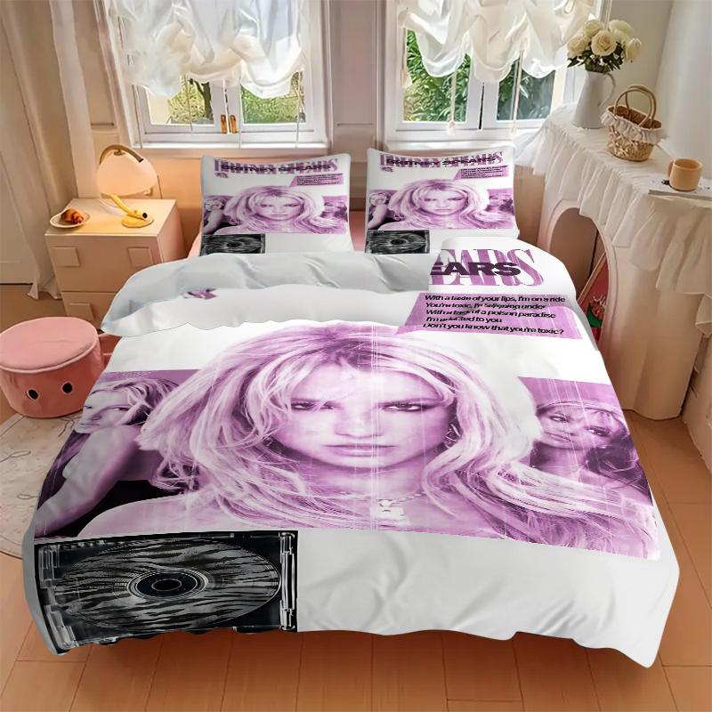 3Pcs Britney Spears Music Promotion Bedding Sets For All Sizes New 3D Printed Bed Cover Comforter Duvet Cover Pillowcase Bedroom Decoration