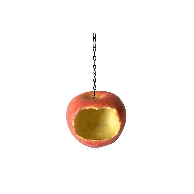 Apple and Pear Bird Feeder Outdoor Garden Resin Ornament Tree Pendant Decoration Creative Craft Feeder and Create An Atmosphere