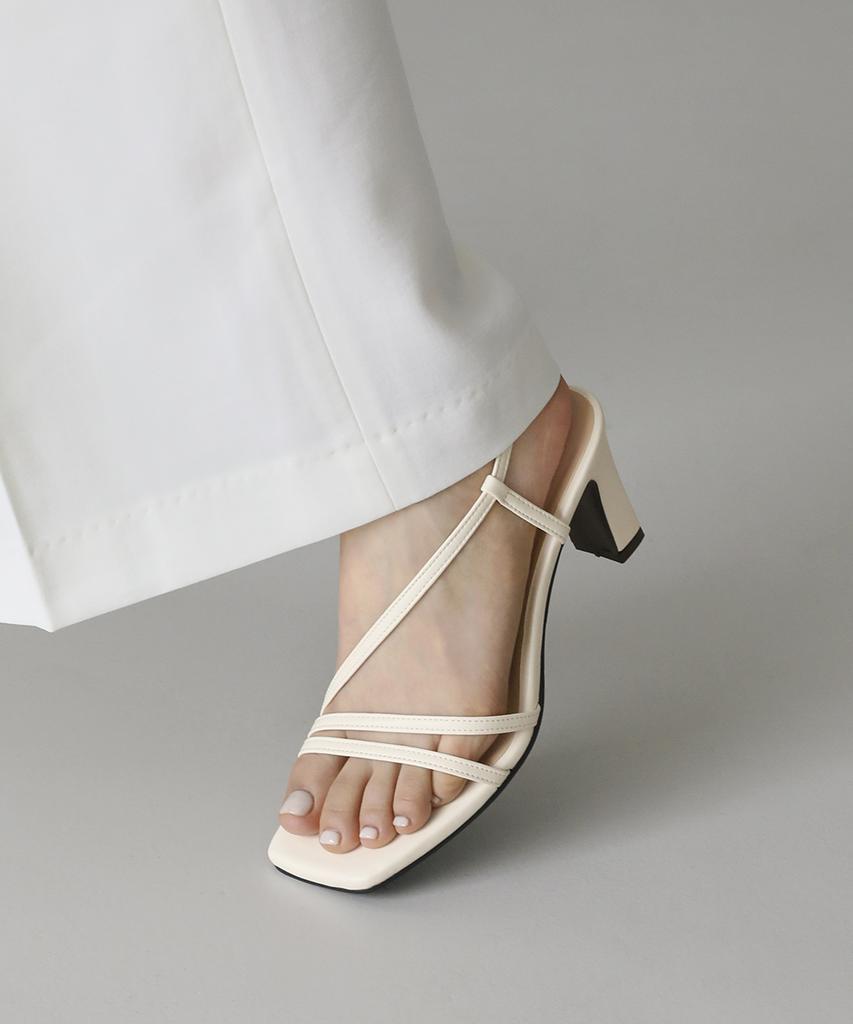 Sappun Cassidy Square Strap Sandal Heel (5/7Cm) (C Type)