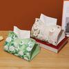 Oil Painting Style Flowers Tissue Box Creative Tabletop Napkin Box For Home Living Room