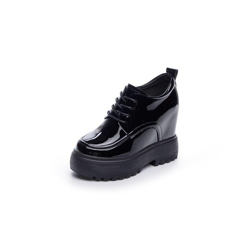 Fashion 11CM Platform Wedge Hidden Heel Women Casual Shoes Chunky Sneakers Microfiber Leather Female Shoes Spring Autumn