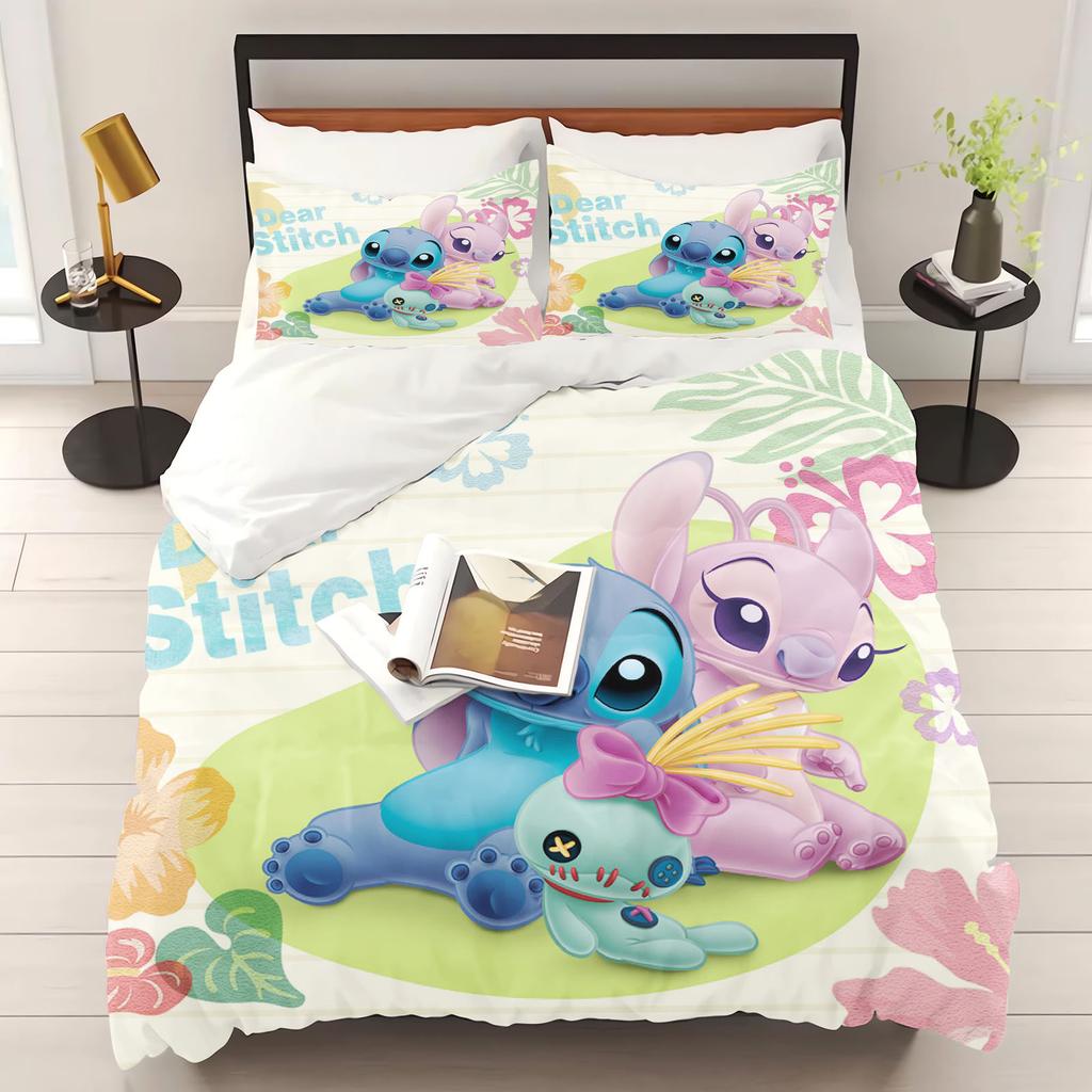 Stitch Duvet Cover Set Comforter Bedding 3D Children'S Bedding Set 3-Piece 1 Quilt Cover King Size