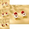 Alloy Cartoon Christmas Earrings Adorable Santa And Reindeer For Women