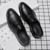 Low-top Polished Gentleman's Small Black Shoes Autumn New Casual Pointed Leather Shoes Lace-up Polished Leather Trend Daily Men's Shoes