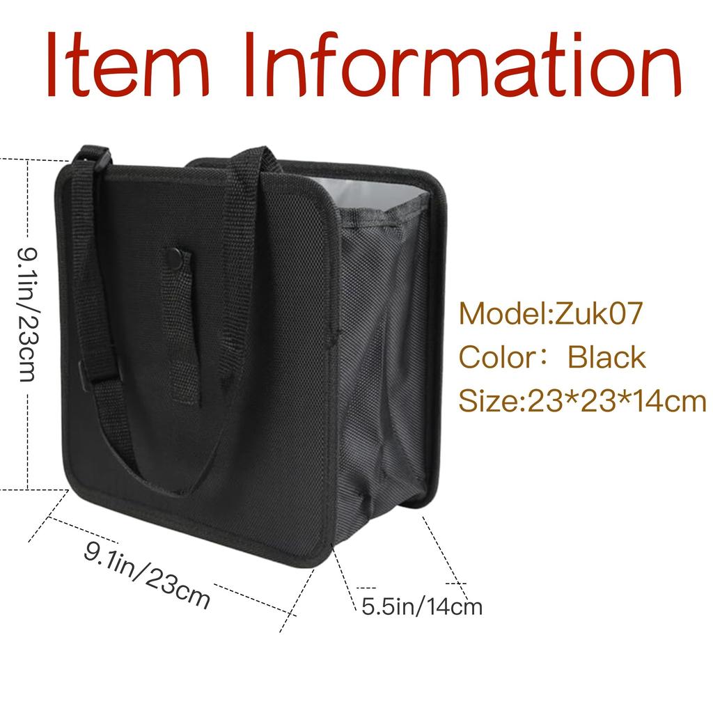 [Foldable Car Trash Can] Large Capacity ZUKMI Foldable Car Trash Can | Oxford Cloth Auto Garbage Bin, Dual-Use Design for Sedan,Jeep, Vans, Minivans