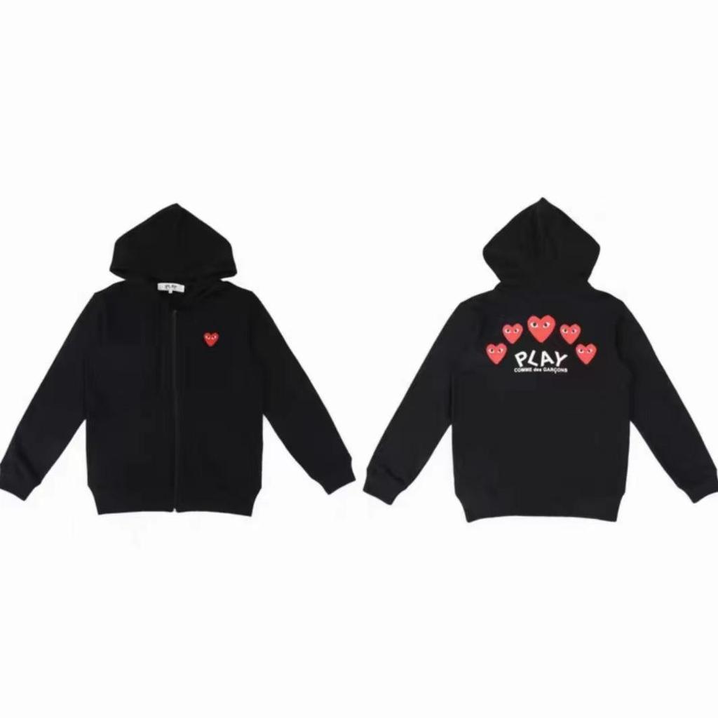 Chuan Jiu 2024 A/W Heart Hoodie: Unisex Stand Collar Zipper Pullover with Drawstring Hood