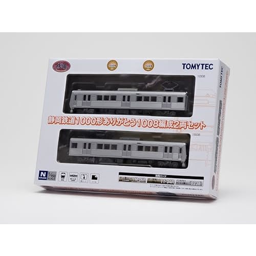 Tomytec Railway Collection Tetsuro Shizuoka Railway 1000 Series "Thank You" 1008 Formation, 2-Car Set, Diorama Supplies, 334095