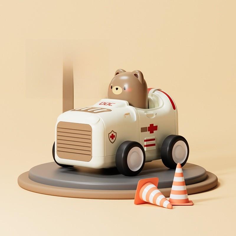 Bear Koala Tiger Cartoon Plastic Push And Go Airplane With Flashing Lights For Toddlers Ages 0-6