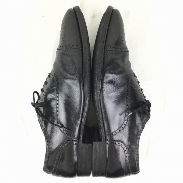 Salvatore Ferragamo Semi Brogue Business Shoes Black Size 10D 27.5-28.0 Men's(USED)