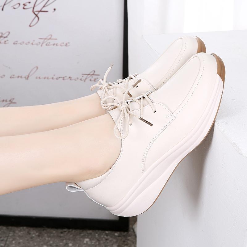 Women's Footwear Leather Driving Comfort Women’s Wedge Sneakers Casual Nurse Loafers for Girls Walking Minimalist Summer Maternity Shoes for Women
