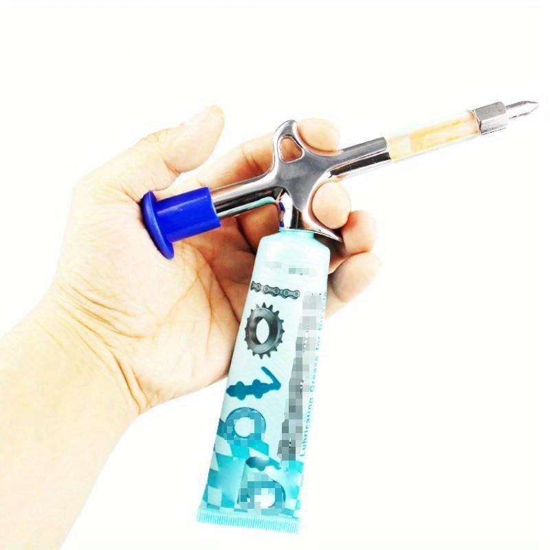 1 pçs ciclismo liga de alumínio pistola graxa mini bico seringa acessórios da bicicleta manutenção injetor corrente suprimentos ciclismo lubrificação