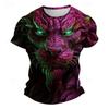 2024 Boutique T-shirt vintage da uomo con stampa 3D di tigre, oversize, a maniche corte, da uomo, alla moda, girocollo, sportiva, manica corta, taglia 6XL