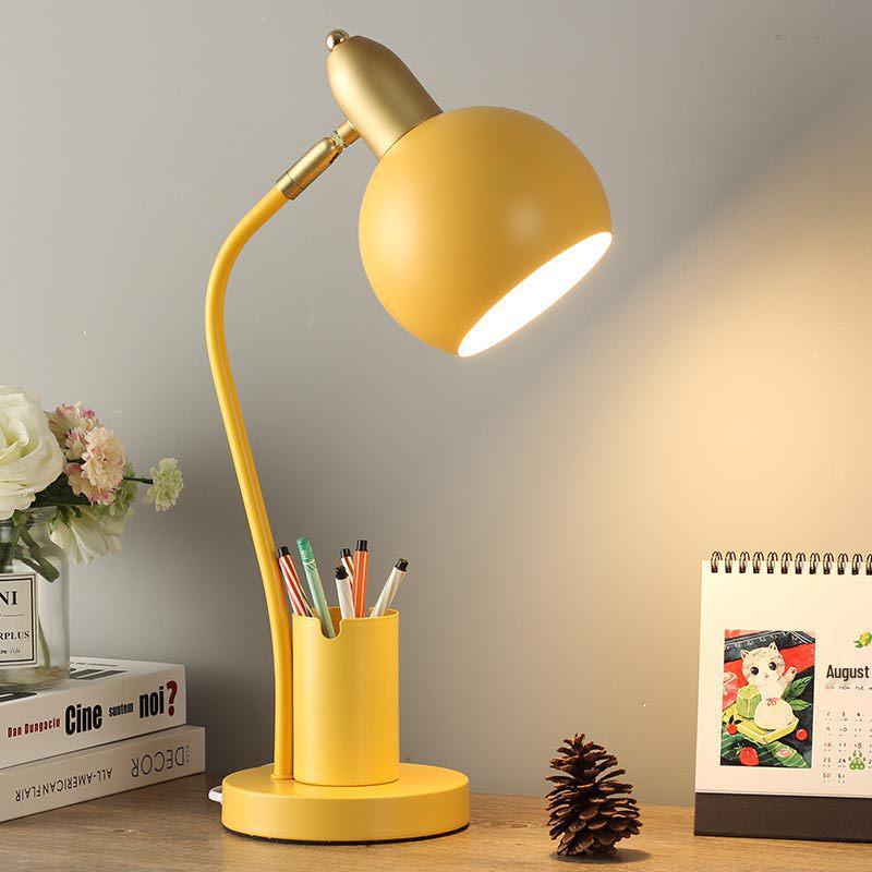 Nordic Creative Pen Holder Desk Lamp for Eye Protection and Bedroom/Study Use.