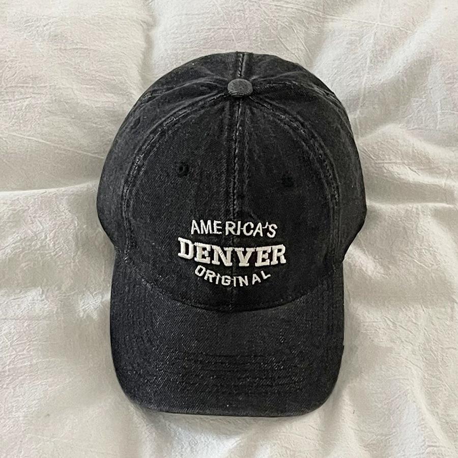 

ins ретро-бейсболка из потертого денима, женская улично-модная брендовая бейсболка с широкими полями и мягким верхом, демонстрирующая маленькое и универсальное лицо adjustable чёрный