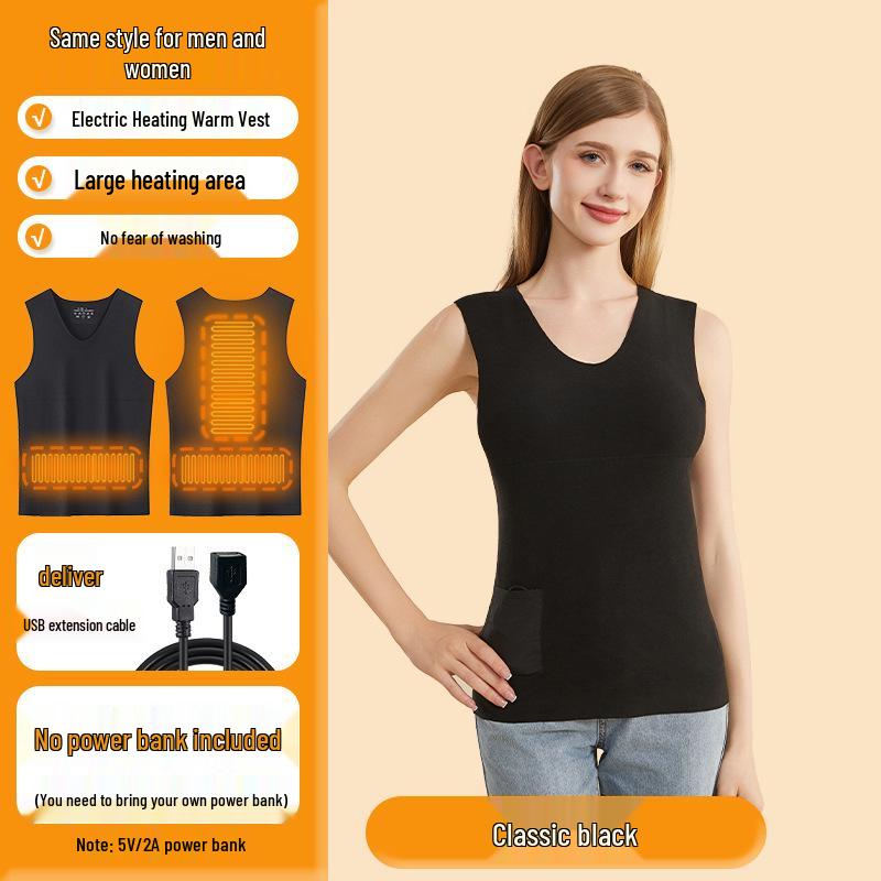 Cozy Seamless Velvet Heated Vest - Unisex Winter Base Layer with Fleece Lining and Free Shipping