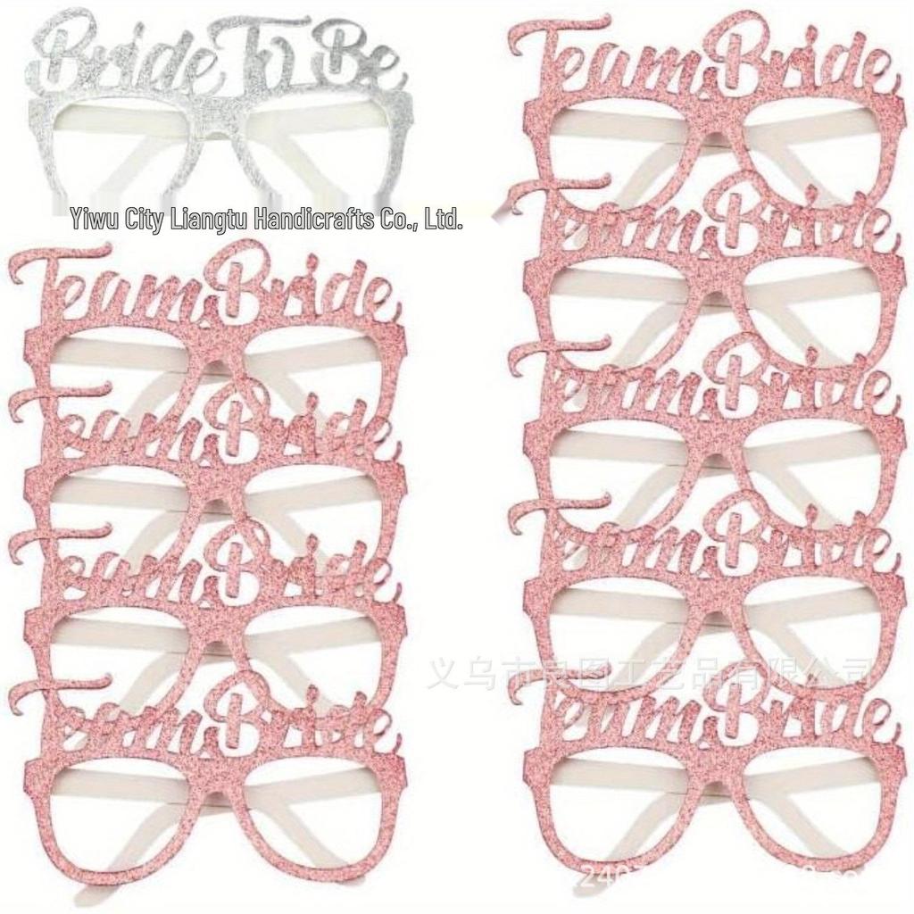 10 Sparkling Bride Glasses - 'Bride To Be' & 'Team Bride'