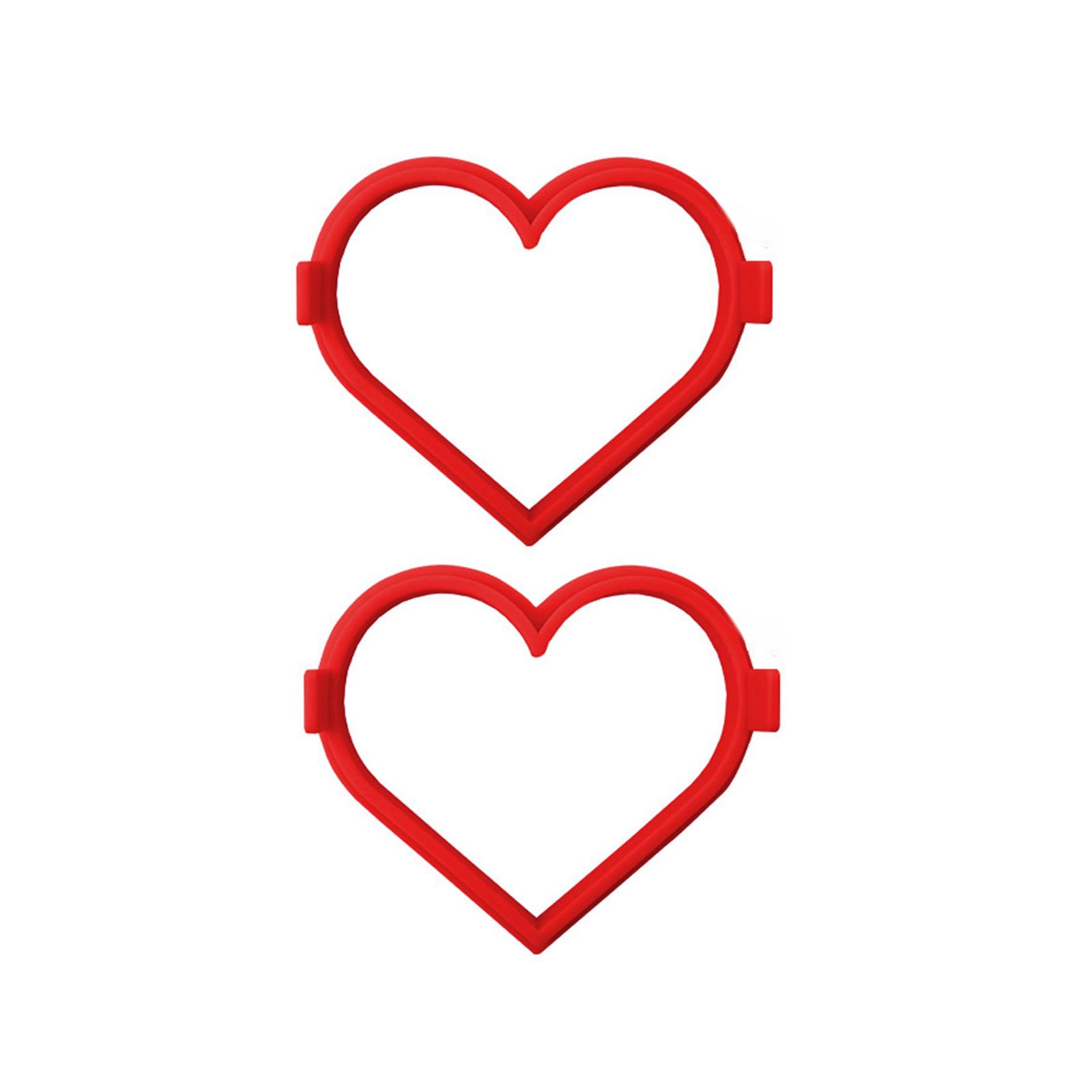 

Набор из 2 силиконовых форм в форме сердца для блинов, антипригарный формообразователь для выпечки тортов для Дня святого Валентина и приготовления на сковороде красный