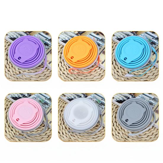 Yousheng Silicone Foldable Water Cup with Lanyard Wide-Mouth Design Leak-Proof Portable Water Bottle with Transparent Cap