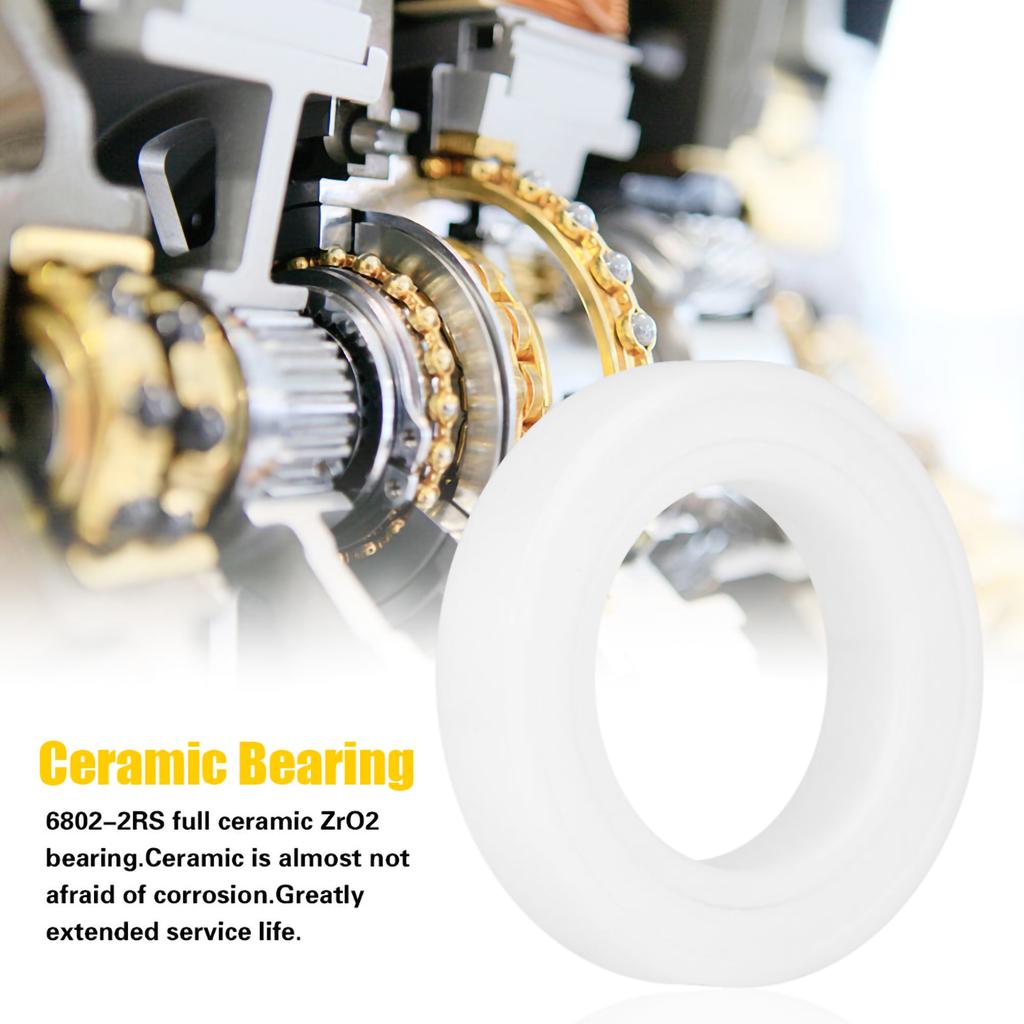 White Color ZrO2 Full Ceramic Miniature 68022RS Ball Bearing 15x24x5mm