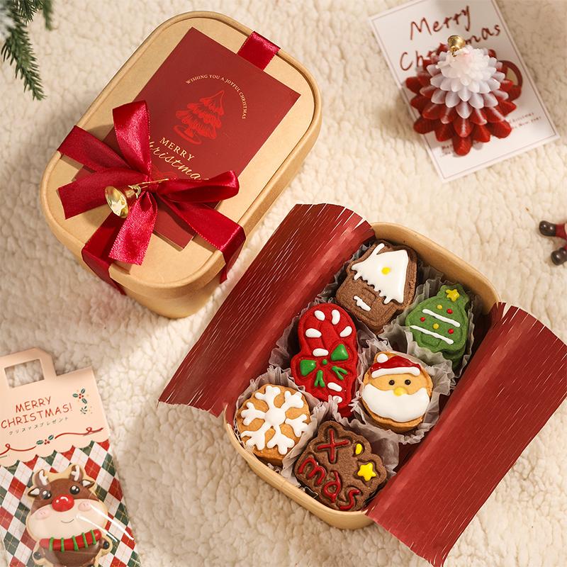 Christmas Gift Boxes Candy Biscuit Chocolate Baking Tote Gift Boxes Souvenir Empty Boxes Festival Holiday Gift Box