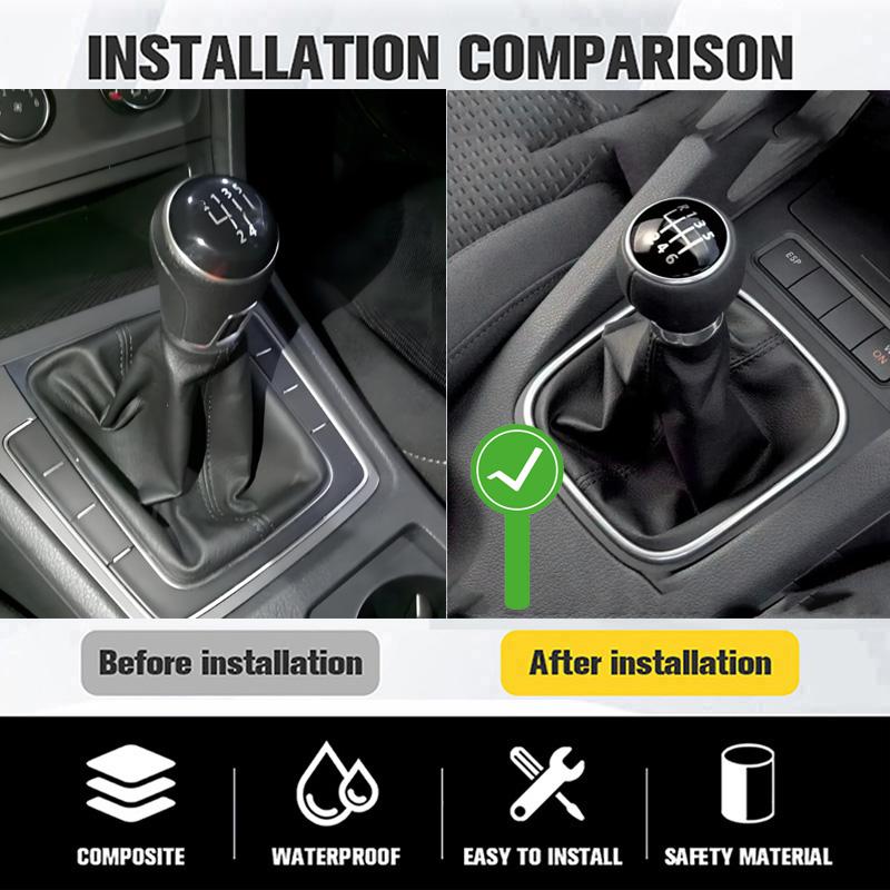 5/6 Speed Stick Gear Shift Knob with Leather Boot Collar Case for Volkswagen VW Golf 5 V MK5 MK6 Jetta R32 2004-2014 Car-Stying