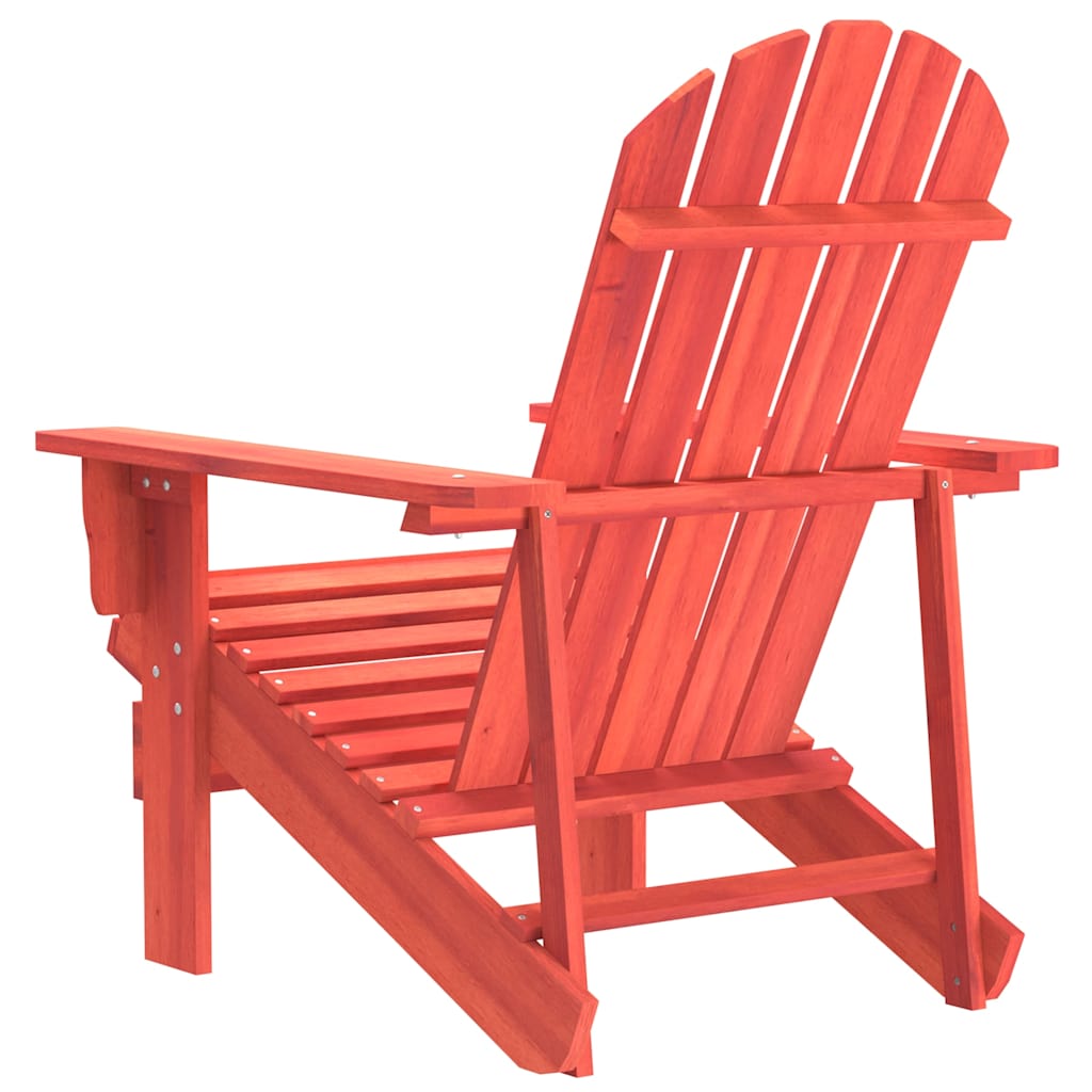 Adirondack Garden Chair Solid Pine Wood Red