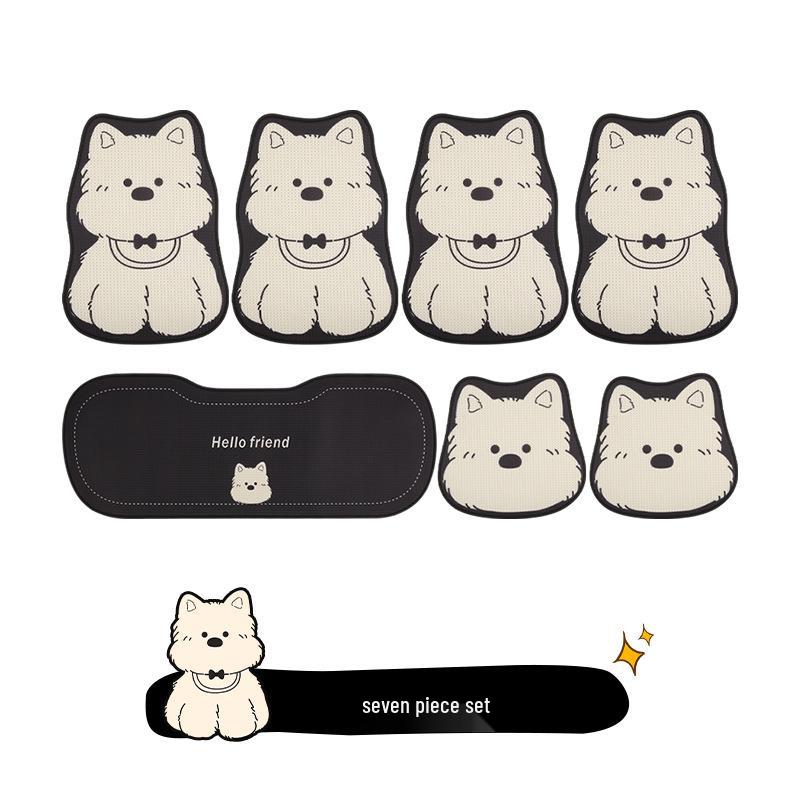 West Highland Cartoon Ladies Car Seat Cushion for Volkswagen Golf, Sagitar, Tayron, and T-Roc - All Seasons.