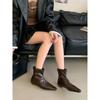 2025 autumn new pointed flat platform short boots women's versatile fashion thin boots low heels socks boots single boots