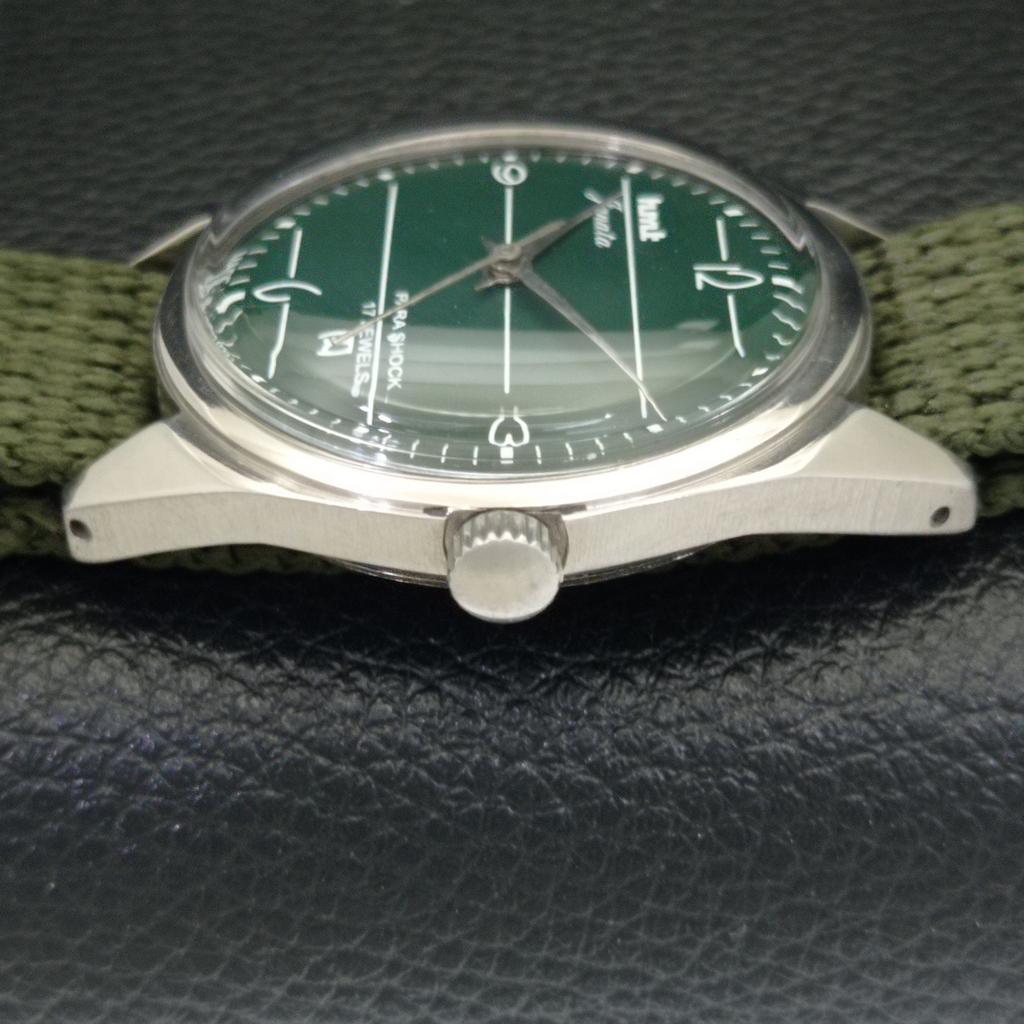 CEAS VINTAGE HMT JANATA CU MECANISM MANUAL INDIAN PENTRU BĂRBAȚI, CADRAN VERDE, a700048-5 R201-a700048