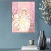 1pc Anime Girl  Vertical Canvas Wall Tapestry     Manga Kawaii Print Pink Princess Decor for Room