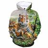 2026 3D Digital Print Men's Hooded Sweatshirt with Tiger Pattern