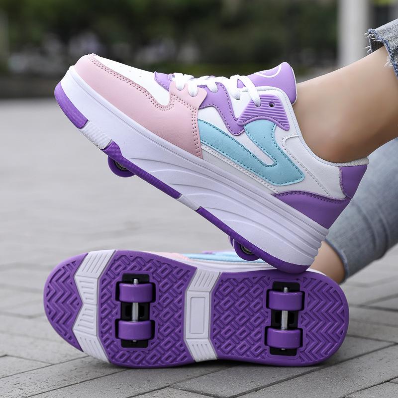 New Style Crazy 4-Wheel Roller Skates for Kids: Transformable Sneakers for Boys, Girls, and Teens