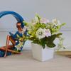 Artificial Potted Flower Lifelike Cloth Flower Plastic Flowerpot Simulation Decor