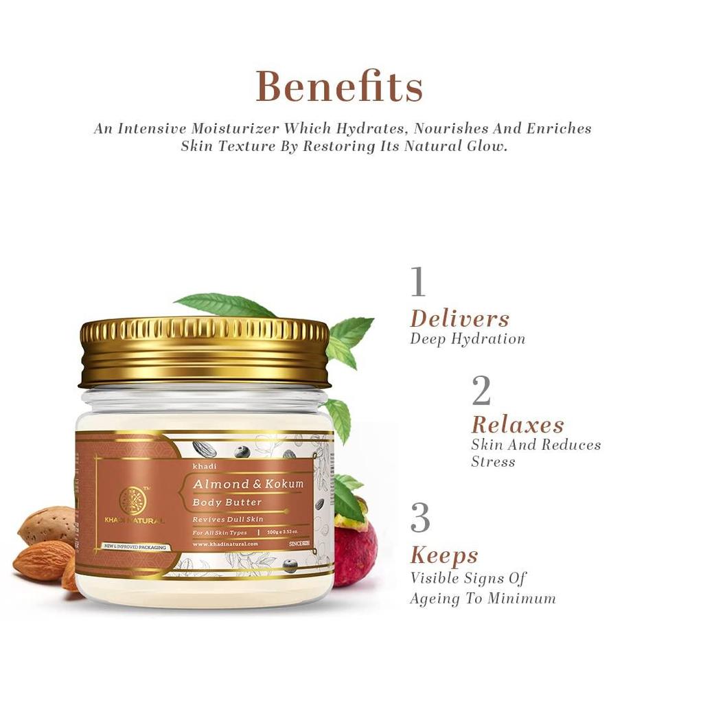 KHADI NATURAL Almond & Kokum Body Butter, 100 g