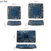 Retro Ceramic Square Plate Dessert Plate Sushi Dish Sashimi Dish Relief Striped Tableware Creative Snack Plate Steak Plates