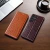 Genuine Leather Case for Samsung Galaxy S25 S24 S23 S22 S21 S20 S10 S10E S9 S8 S7 FE Edge Plus Ultra Magnetic Flip Wallet Cover
