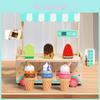 Wooden Simulation Ice Cream Cart Children Role Playing Toy Set For Imaginative Play And Parent Child Interaction