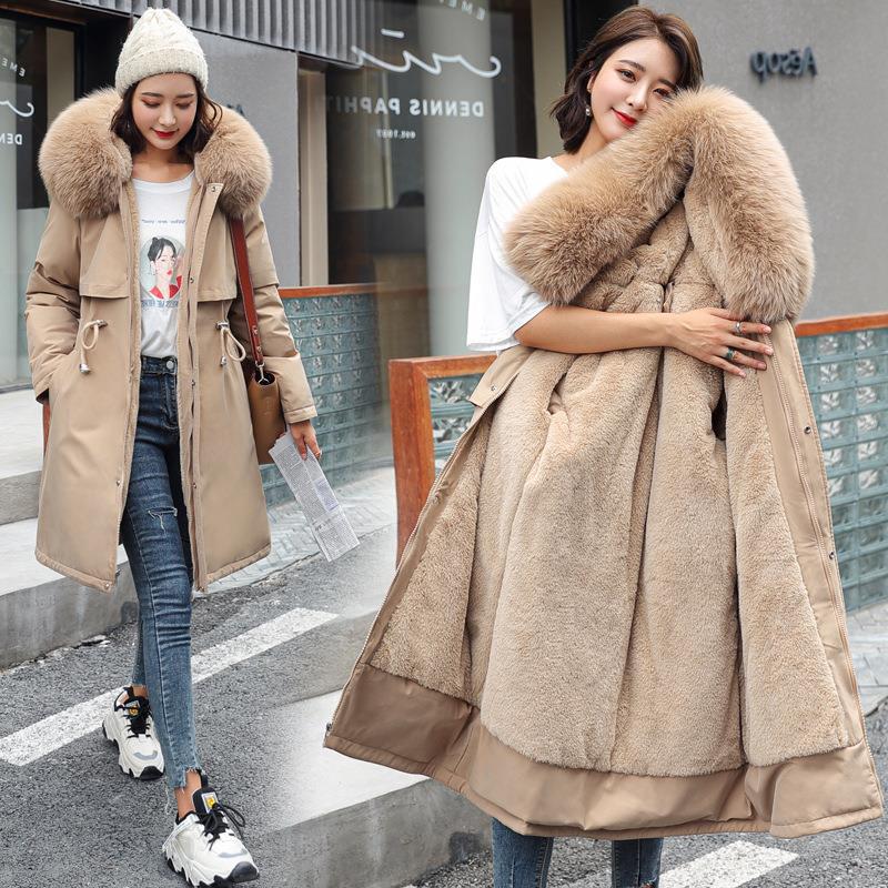 Piumino da Donna Lunghezza Media Stile Coreano Avvitato Taglia Grande Giacca di Cotone 1 Pezzo