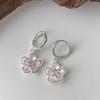 925 Sterling Silver Zircon Flower Earrings for Women Ear Wire Fresh Aesthetic Cute Elegant Jewelry Gift Dropshipping