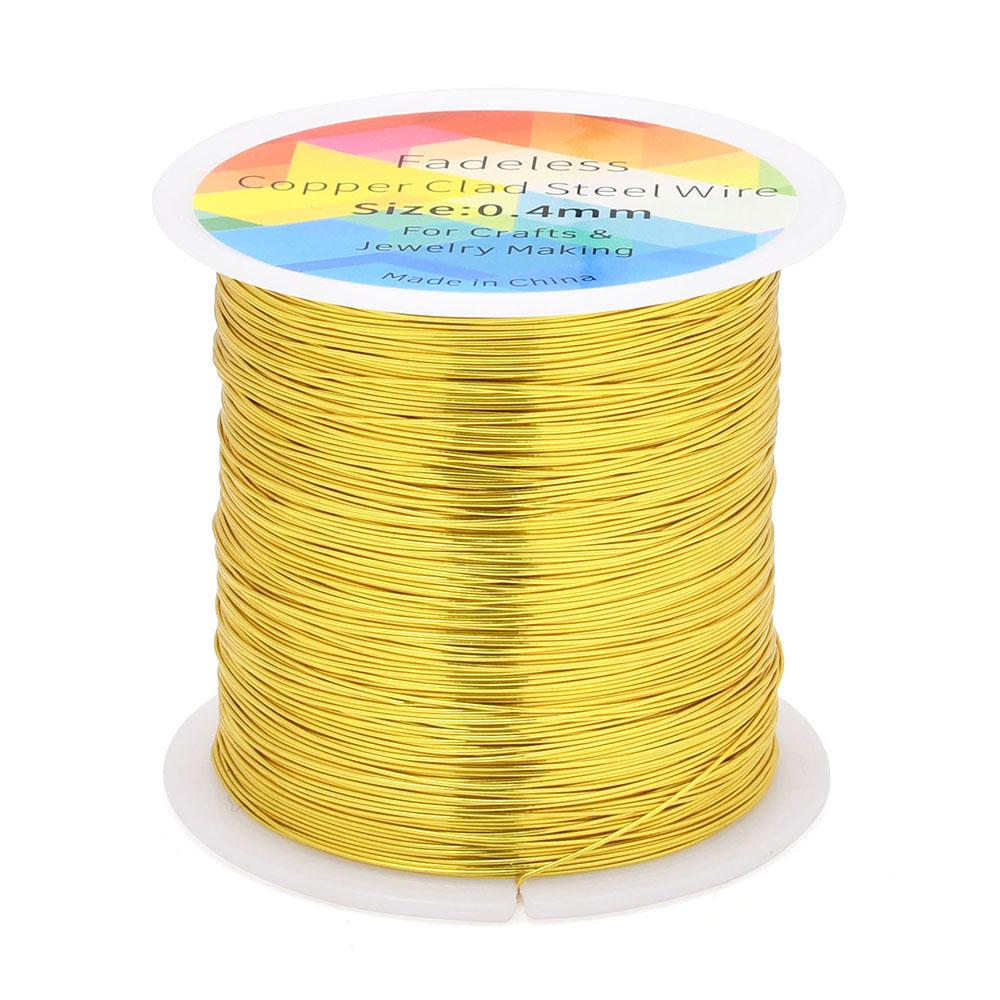 100m/328ft Nicht verblassender kupferbeschichteter Stahldraht Biegsamer Metalldraht zum Modellieren für Basteln, Floristik, Schmuckherstellung 0,3/0,4mm