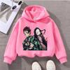 Stylish Kids Hoodie with Demon Slayer Character Print, Perfect for Anime Fans, Comfortable and Trendy Children's Sweatshirt
