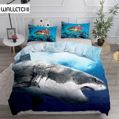 Podvodní sada ložního prádla Sharks Small Single Twin Double Queen Cal Cal King Size ložní prádlo Set