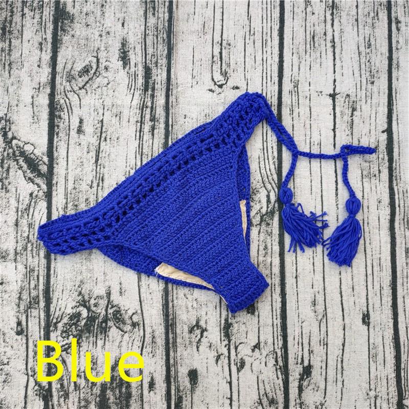 Handmade Crochet Bikini Swim Shorts with Lining