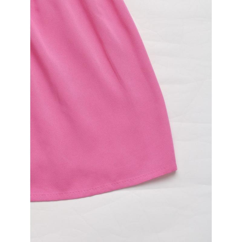 Ärmelloses Kleid mit hängendem Hals und rückenfreiem Rock im süßen und würzigen Stil für Damen im Urlaubsstil mit Rosendruck