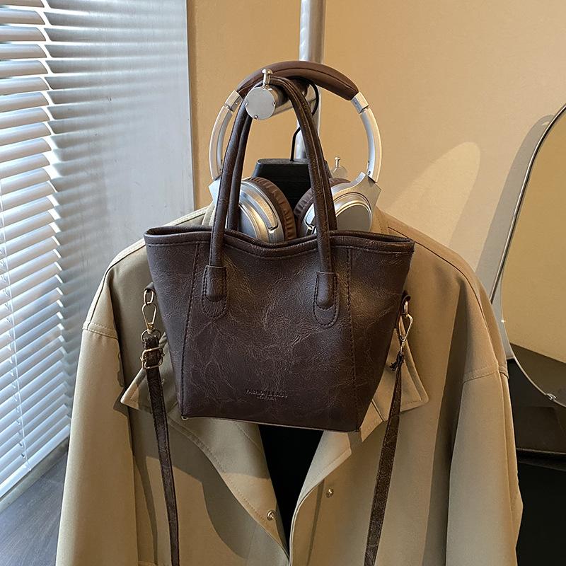 

Retro Pu Leather Shoulder Bag For Women Tote Bag Fashion Commuter Crossbody Bag кофейный